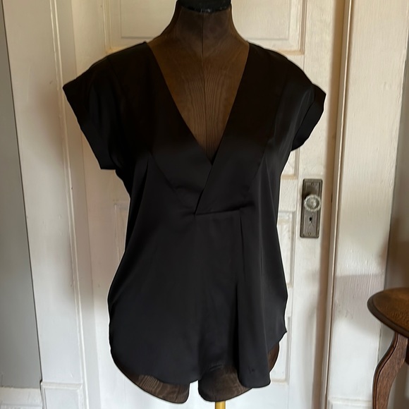 Black Satin Express Blouse - Picture 1 of 3